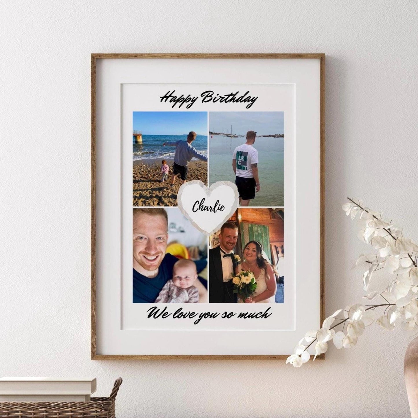 Personalised Birthday Photo Collage: Custom Picture Frame Gift