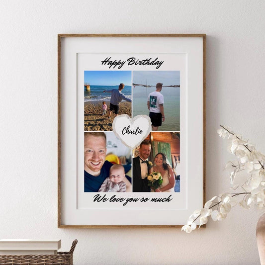 Personalised Birthday Photo Collage: Custom Picture Frame Gift
