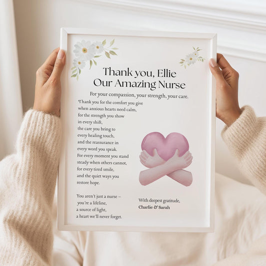 Personalised Nurse Appreciation Print: Custom Thank You Gift