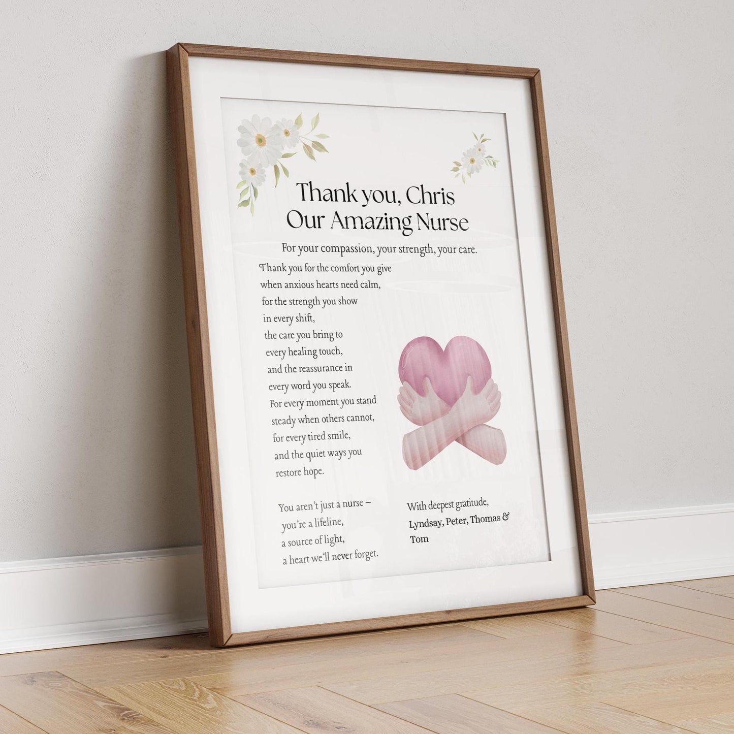 Personalised Nurse Appreciation Print: Custom Thank You Gift