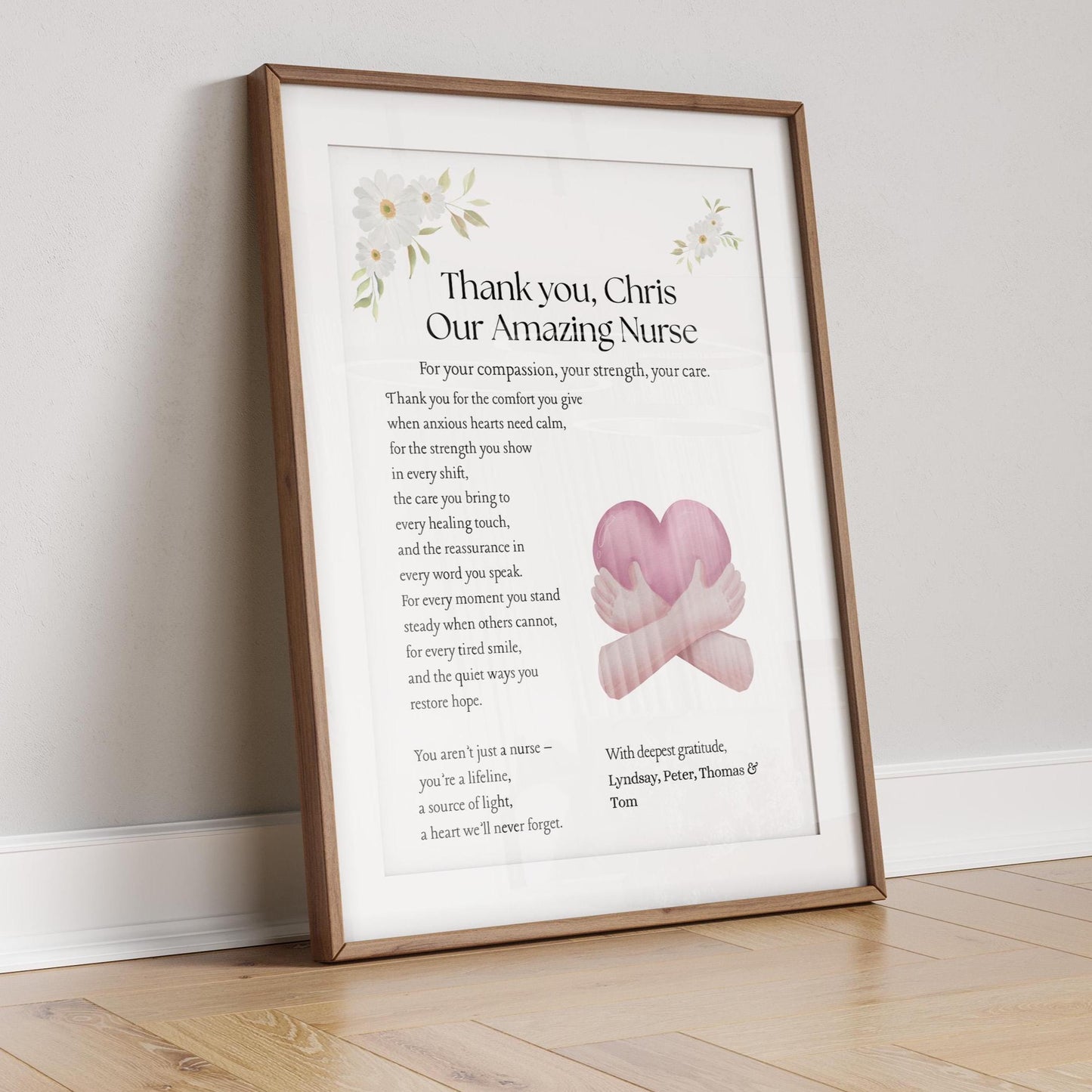 Personalised Nurse Appreciation Print: Custom Thank You Gift