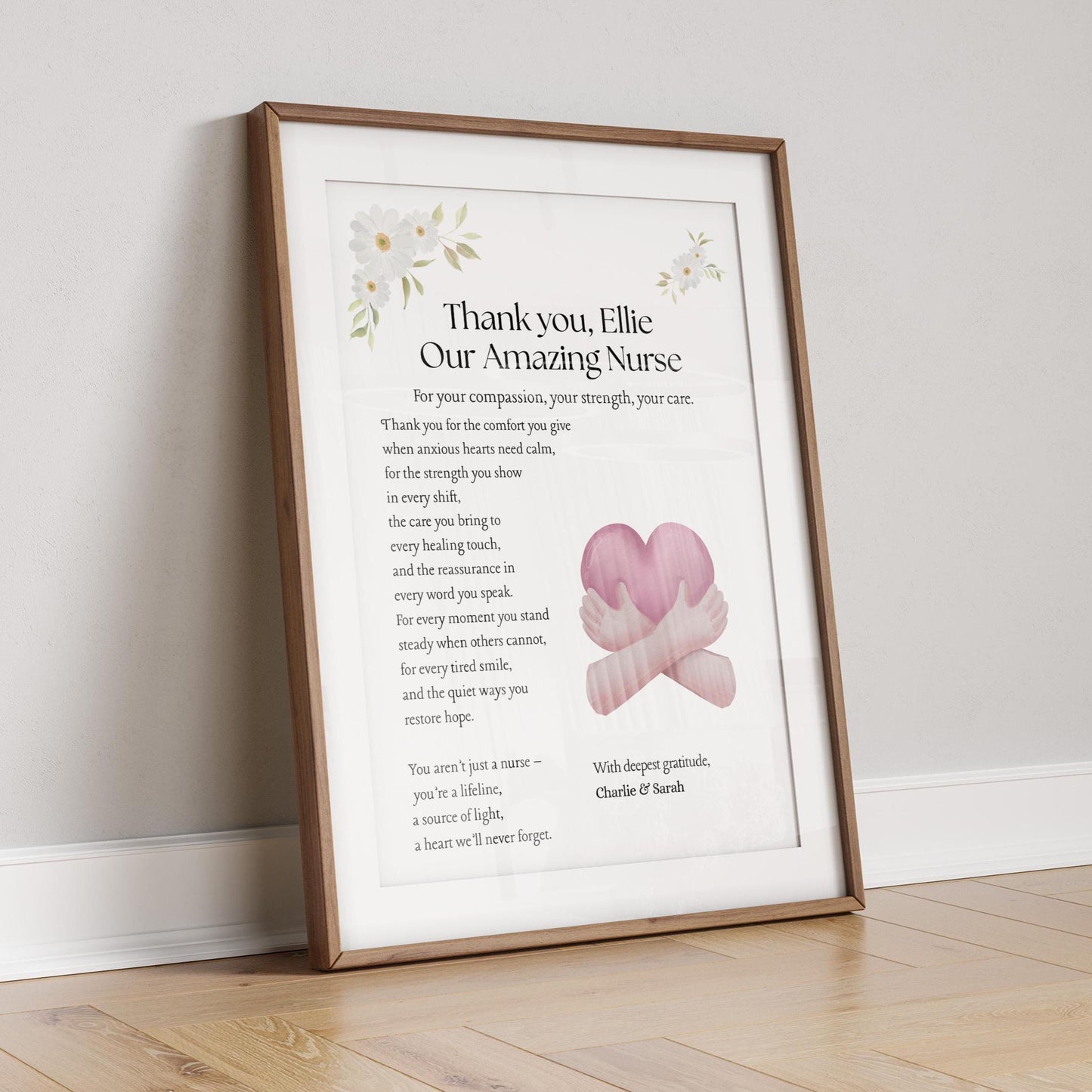 Personalised Nurse Appreciation Print: Custom Thank You Gift