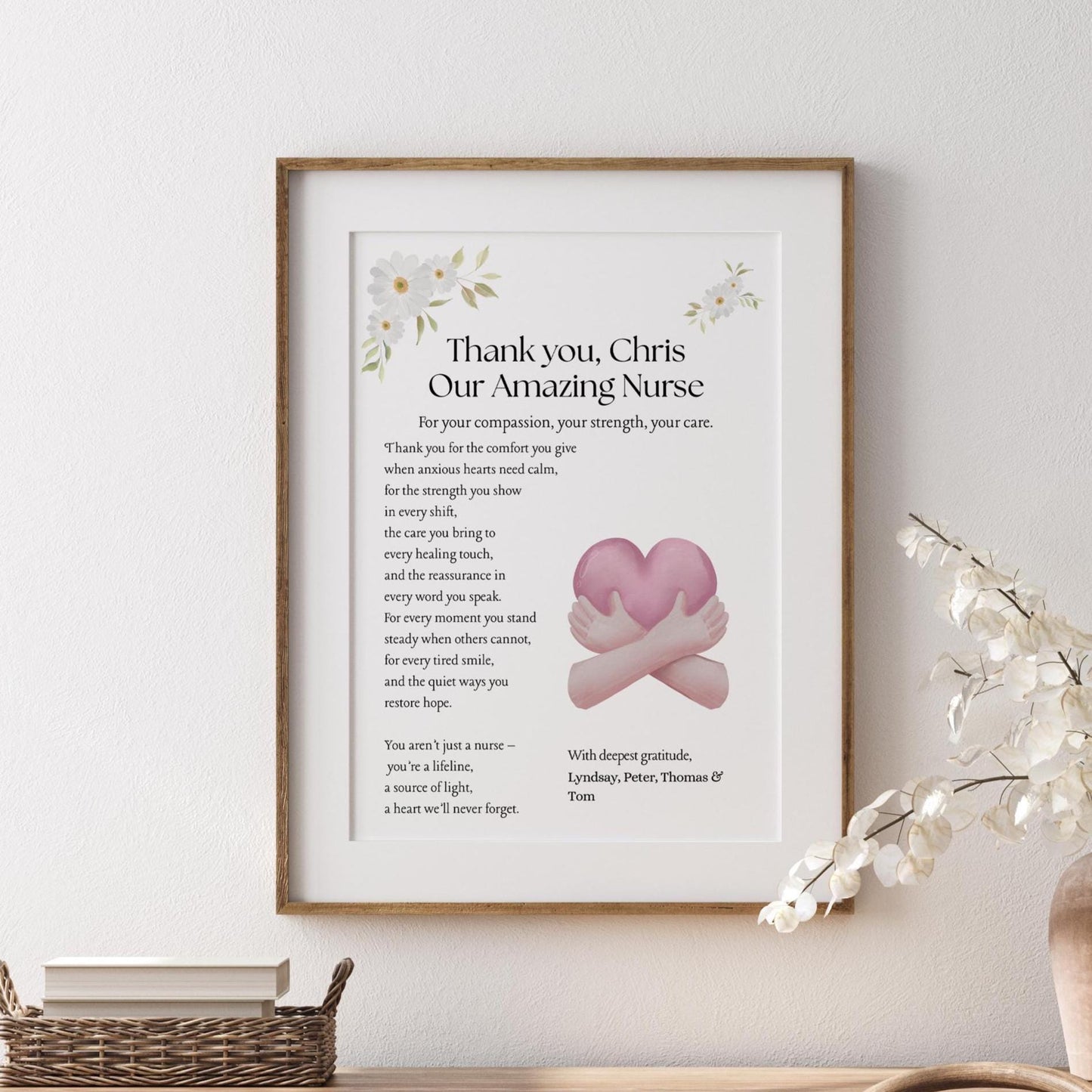 Personalised Nurse Appreciation Print: Custom Thank You Gift