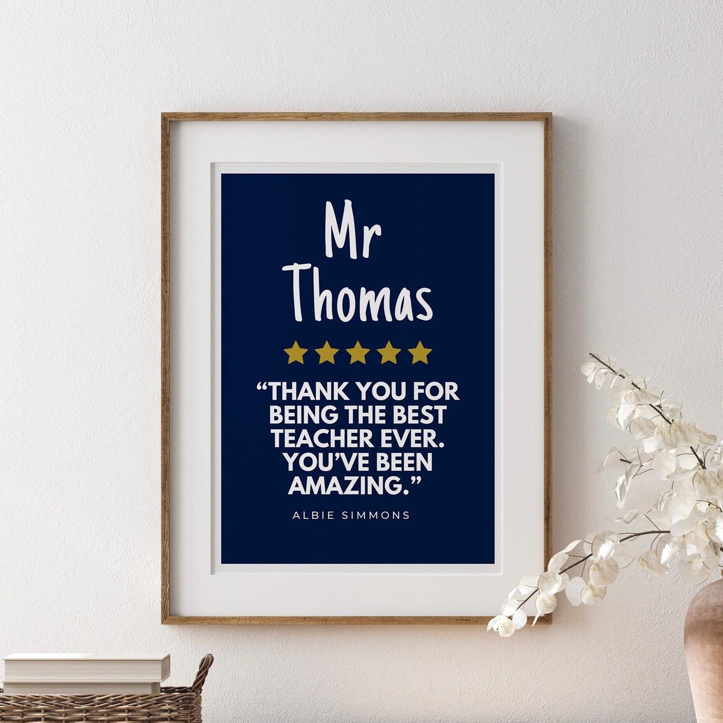 Personalized Teacher Thank You Print: Custom Class Gift