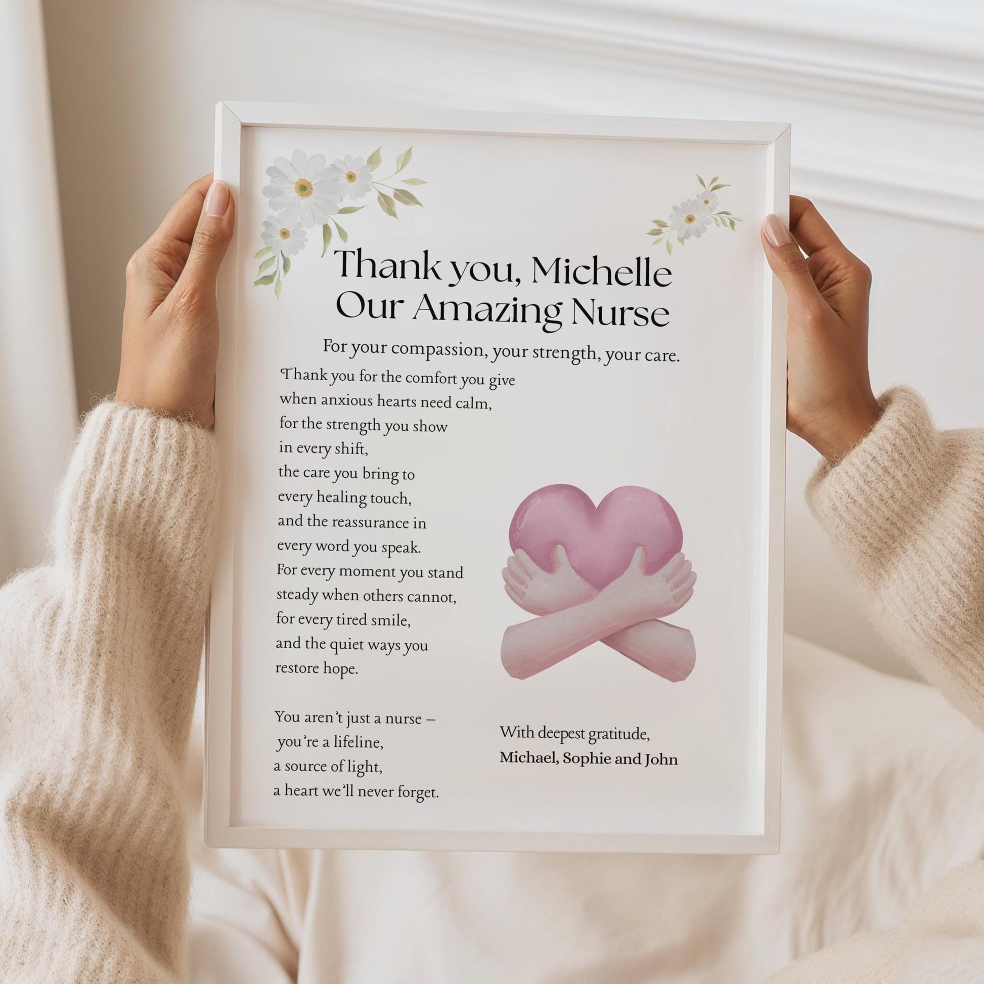 Personalised Nurse Appreciation Print: Custom Thank You Gift