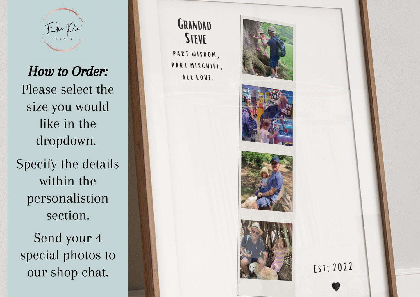 Grandad Polaroid Frame, Grandad Gift, Birthday Gift For Grandad, Birthday Gift For Grandad, Father's Day Gift