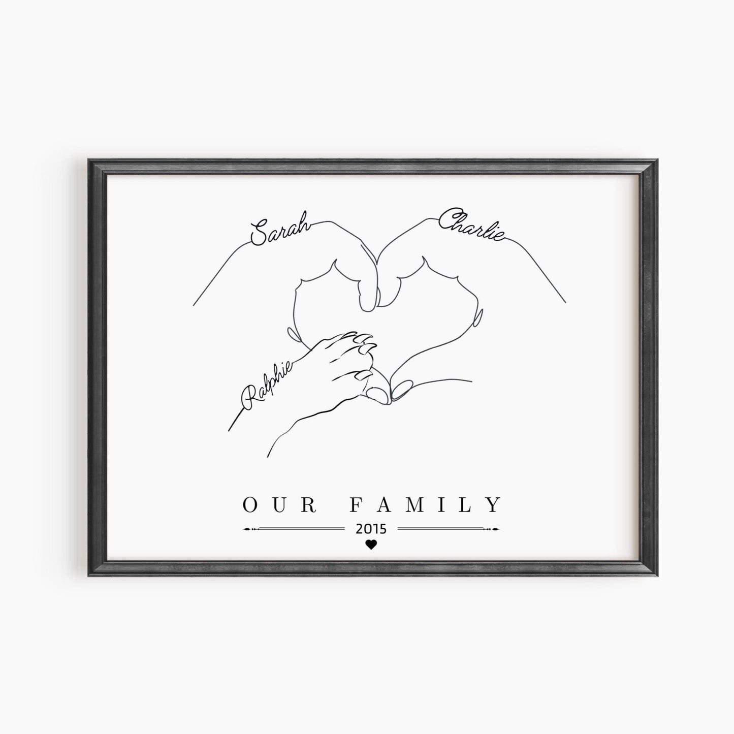 Custom Dog Family Line Art Print, Personalised Pet Portrait Gift