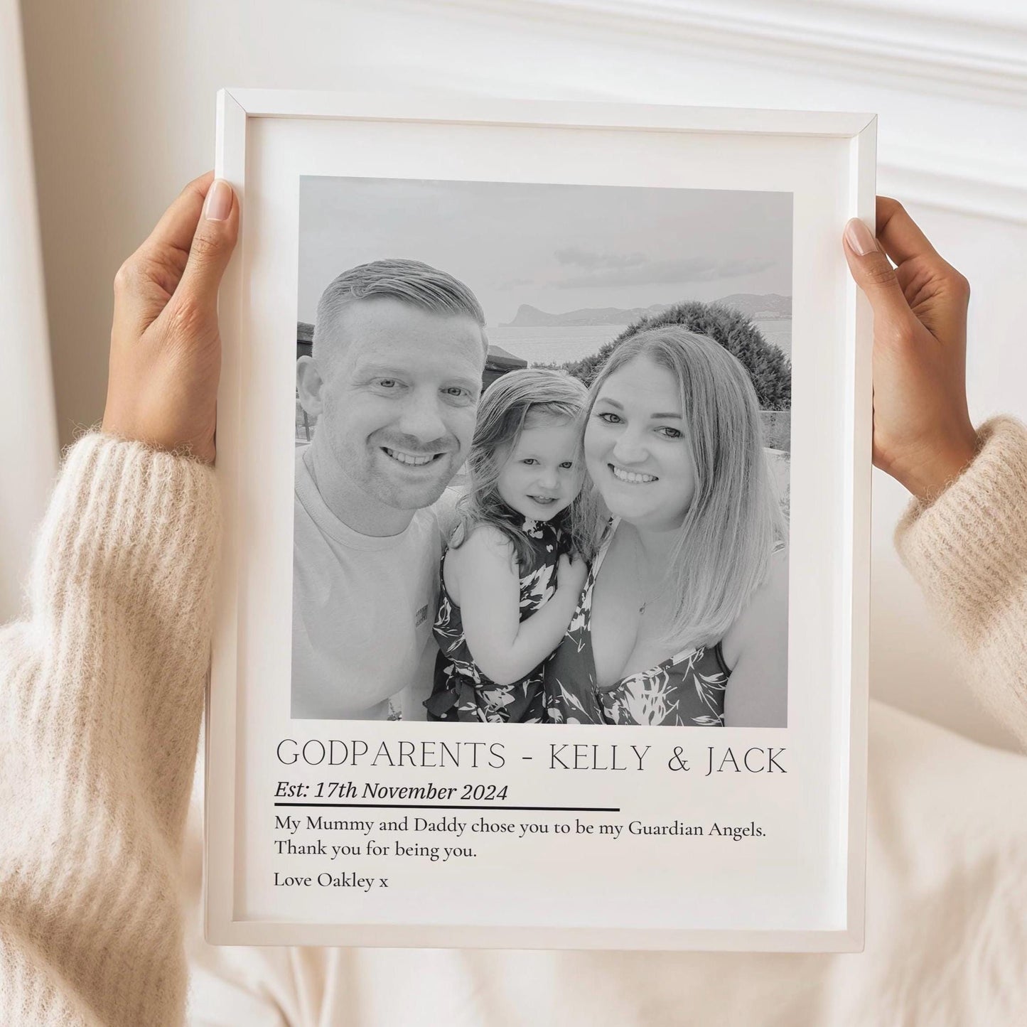 Personalised Godparents Print, Gift from Godson Goddaughter, Godmother Birthday Gift, Custom Gift Godmother, Photo Gift, Godparents Proposal