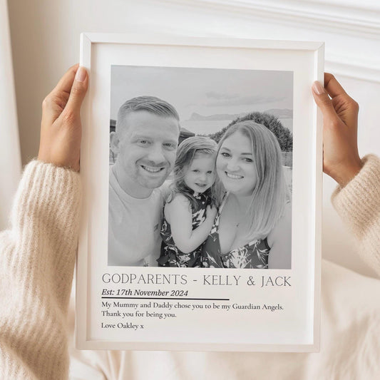 Personalised Godparents Print, Gift from Godson Goddaughter, Godmother Birthday Gift, Custom Gift Godmother, Photo Gift, Godparents Proposal