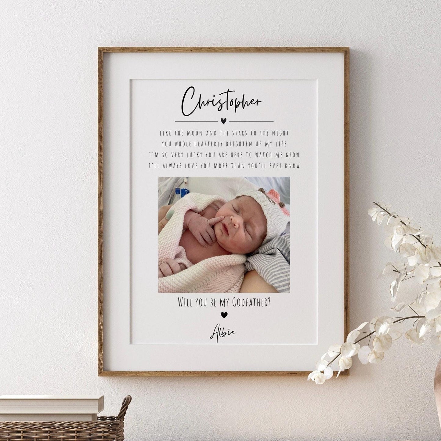 Personalized Godfather Photo Gift: Custom Godfather Proposal Print