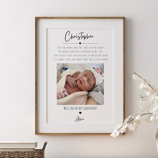 Personalized Godfather Photo Gift: Custom Godfather Proposal Print