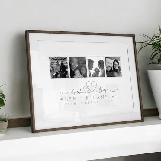 Personalised Couple Photo Collage Print, Custom Wedding Gift, Husband Wife Gift Framed, Paper Anniversary, Valentine's Day Keepsake for Her