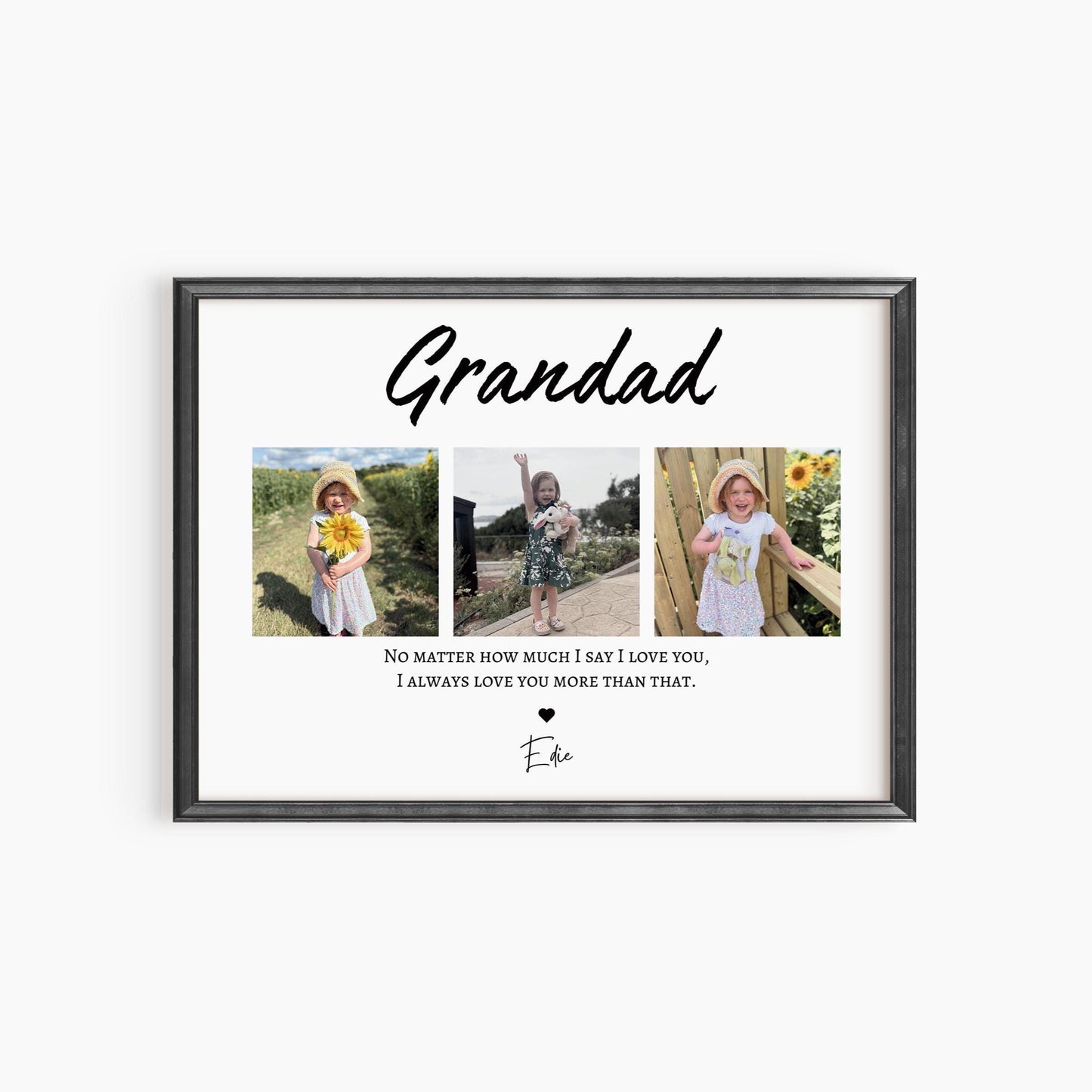 Personalised Grandad Photo Gift: Custom Grandparent Keepsake, Grandad Framed Print Birthday