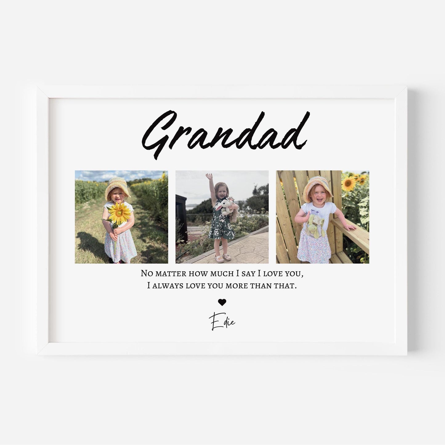 Personalised Grandad Photo Gift: Custom Grandparent Keepsake, Grandad Framed Print Birthday