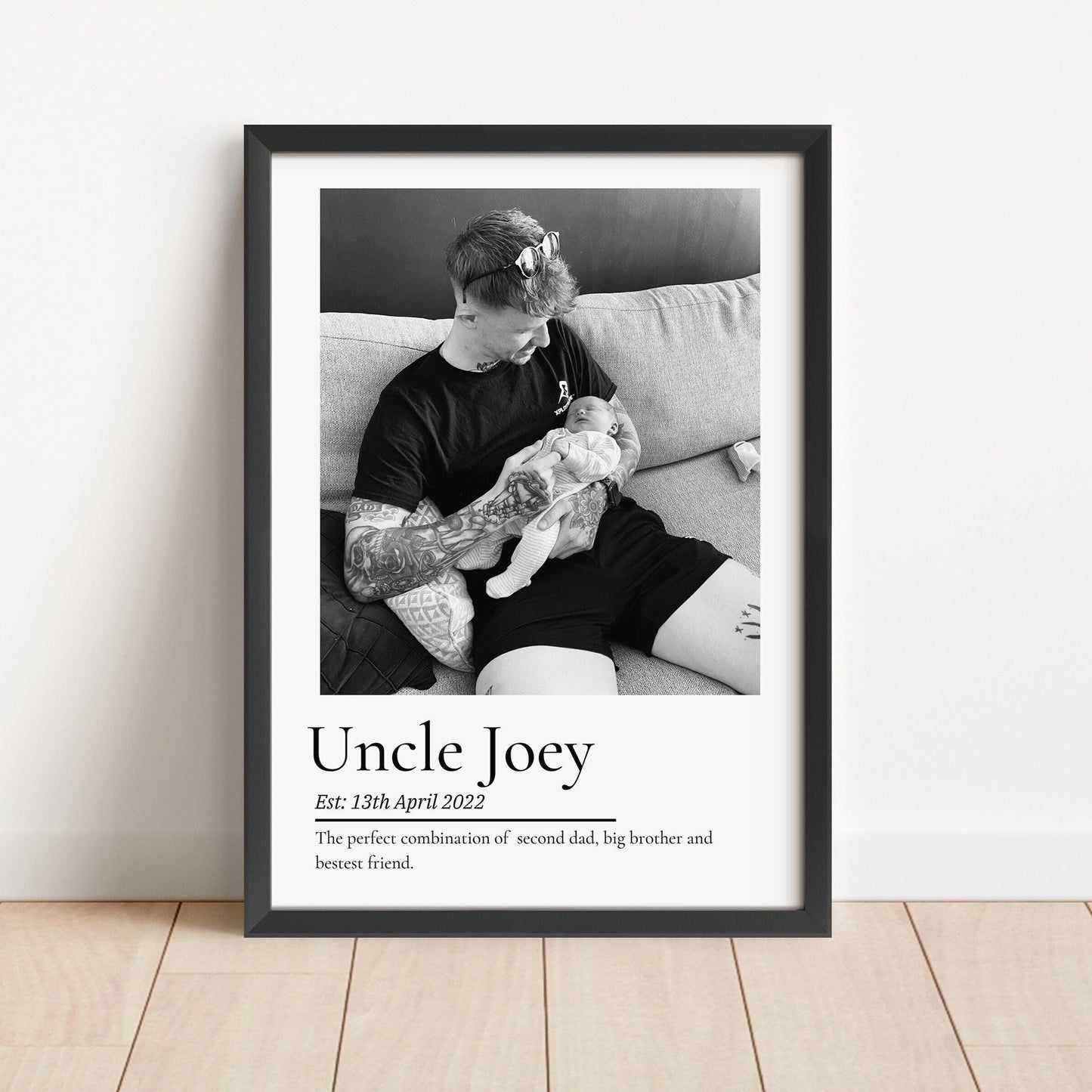 Personalised Uncle Photo Print: Sentimental Birthday Gift Wall Art