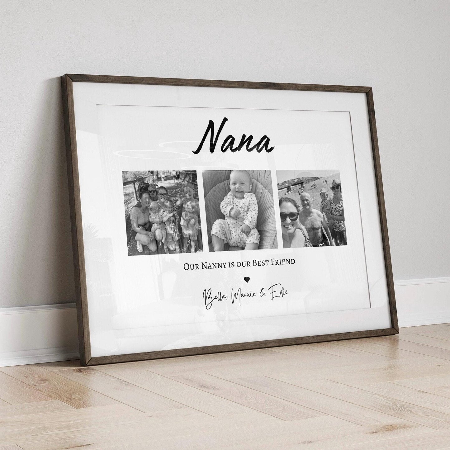 Custom Nana Gift Print, Nanny Birthday Gift Personalised, Mum Thank You Frame, Grandchildren Photo, Granny Grandma Milestone Gift from Child