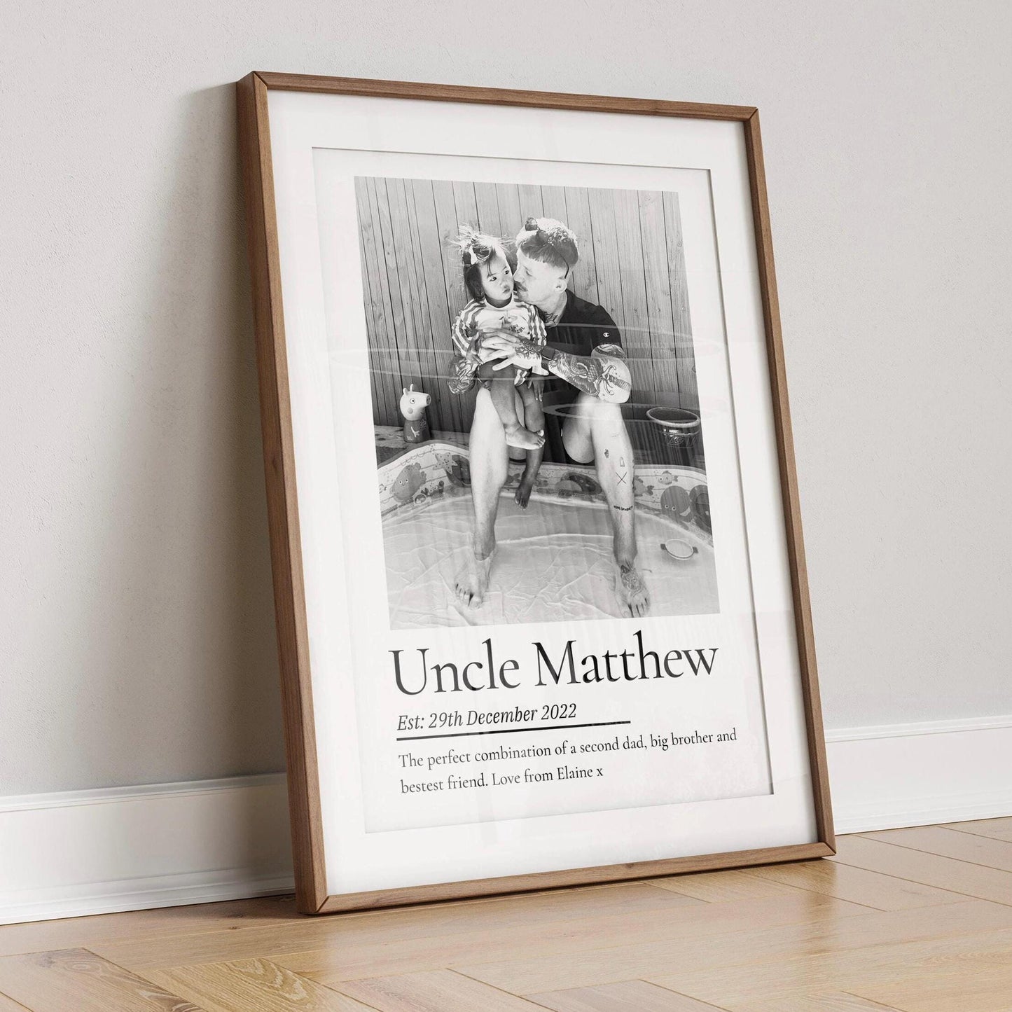 Personalised Uncle Photo Print: Sentimental Birthday Gift Wall Art