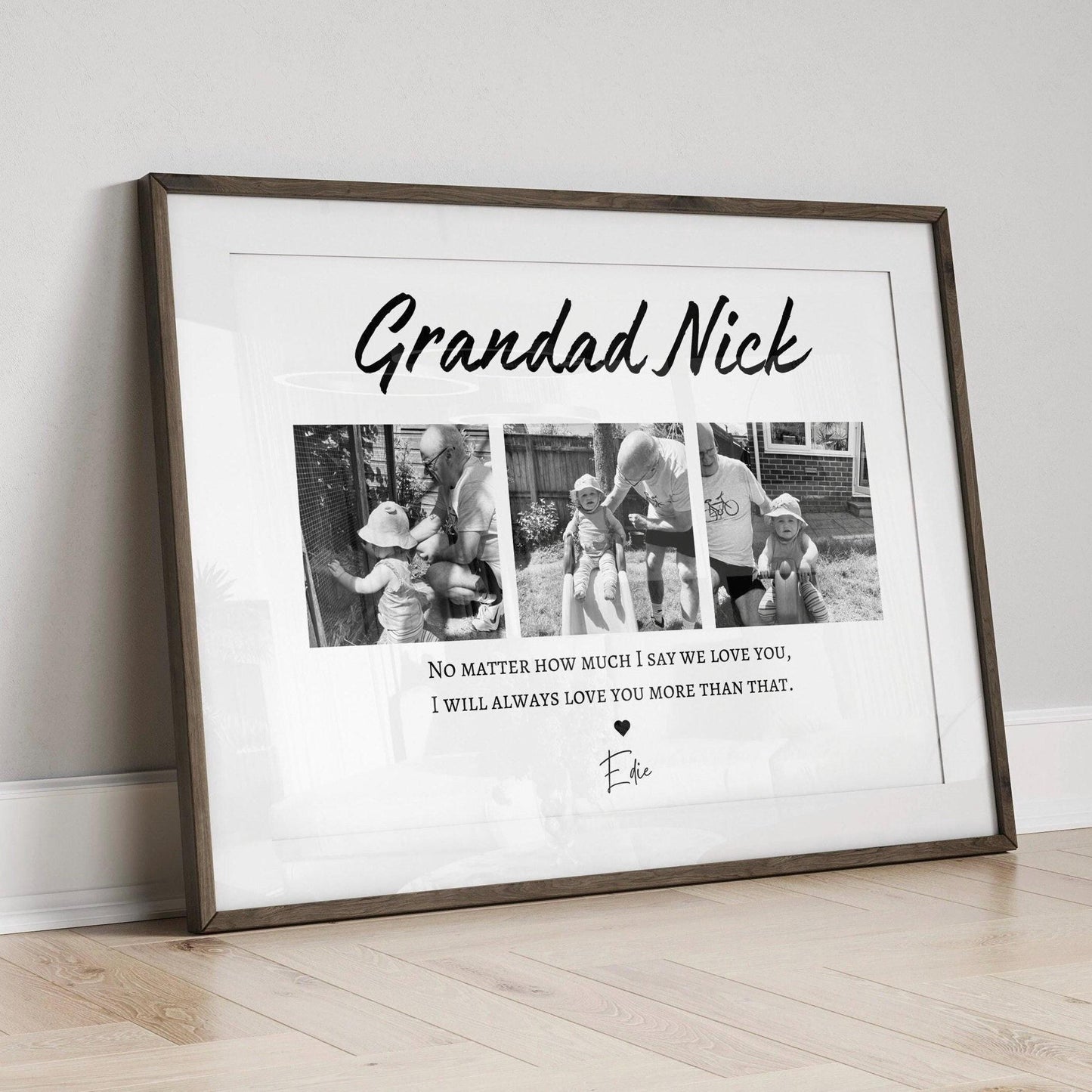 Personalised Grandad Photo Gift: Custom Grandparent Keepsake, Grandad Framed Print Birthday