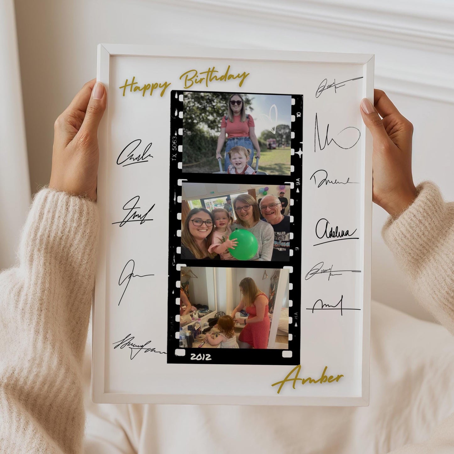 Personalized Birthday Photo Collage Print: Custom Family Keepsake