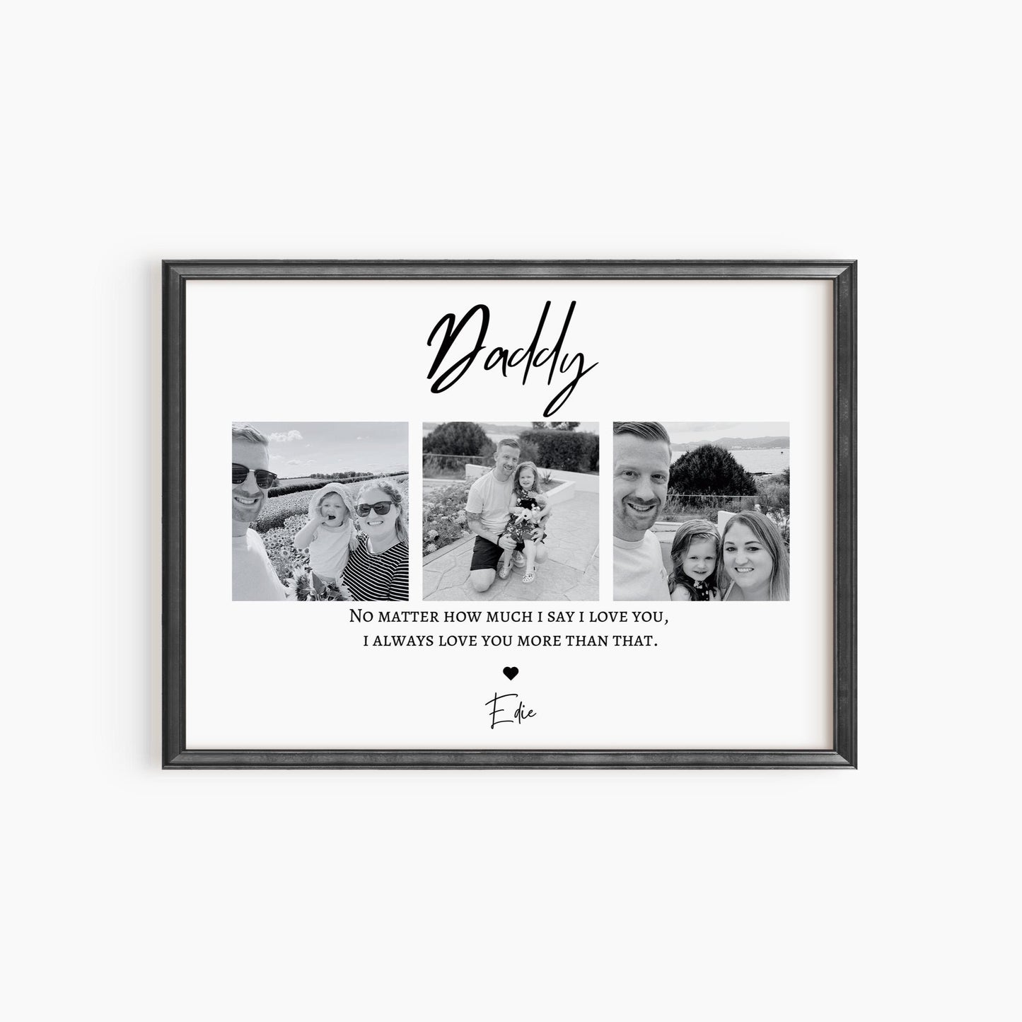 Personalised Daddy Christmas Gift, Custom Framed Dad Print, Birthday Gift for Papa, Family Wall Art, Daddy Daughter Gift, Gift for Him
