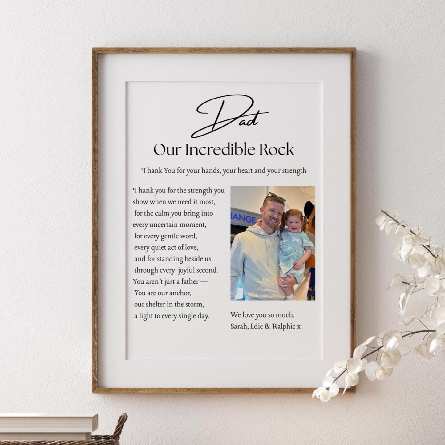 Personalized Daddy Poem Print: Sentimental Father Gift, Photo Keepsake