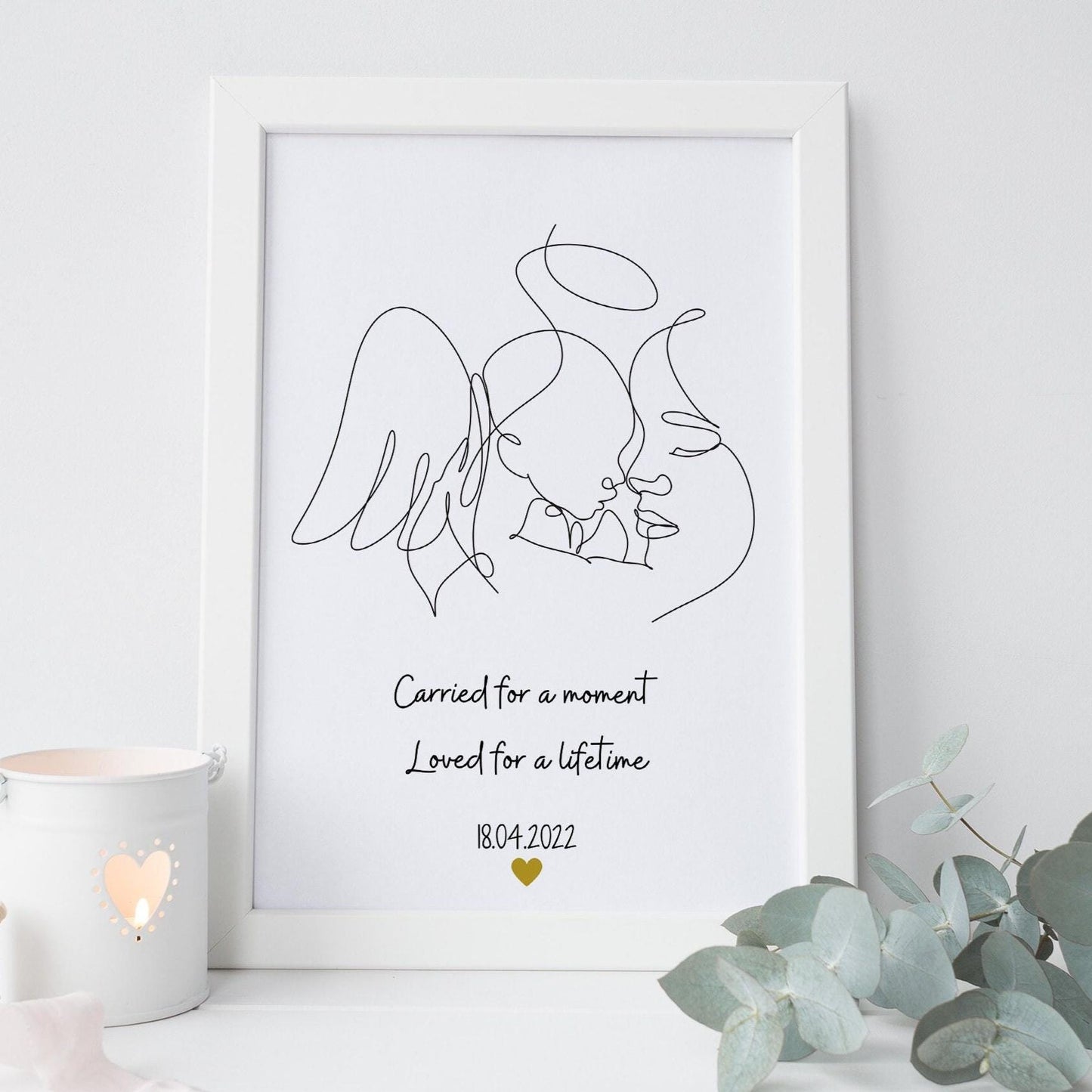 Custom Miscarriage Portrait, Keepsake Bereavement Gift, Miscarriage Keepsake, Miscarriage Art, Miscarriage Gift, Remembrance Memorial Print