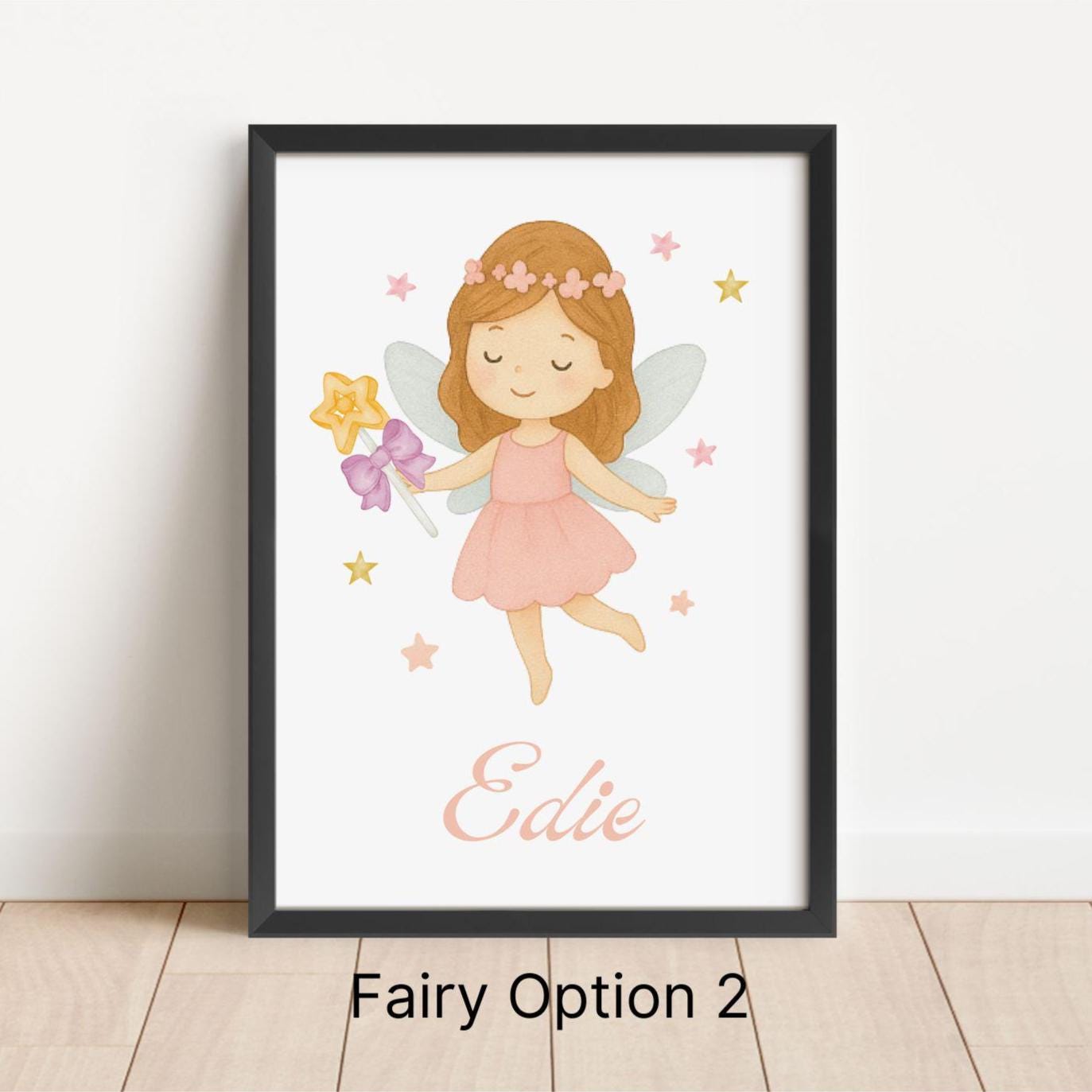 Personalised Unicorn Fairy Print Set: Girls Nursery Watercolor Decor