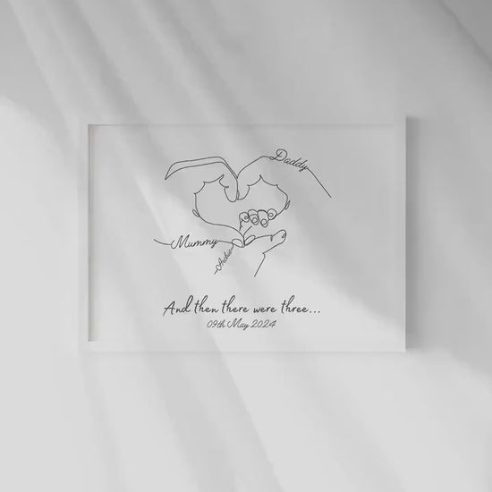 Personalised Family Hands Print, Custom Baby Keepsake, New Parent Gift